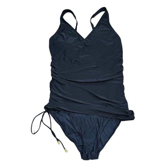 Beyond Control Sz 14 Swimsuit Tummy Control V-neck Black Swim Dress New NWT - Picture 6 of 8